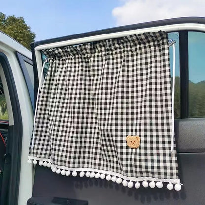 Car Sun Shade Curtains - Cute Cartoon Bear Window Sunshade