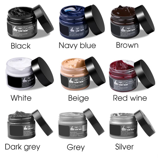 Car Leather Repair Kit - Liquid Skin Recoloring Balm No Heat Tool for Auto Seat Restoration