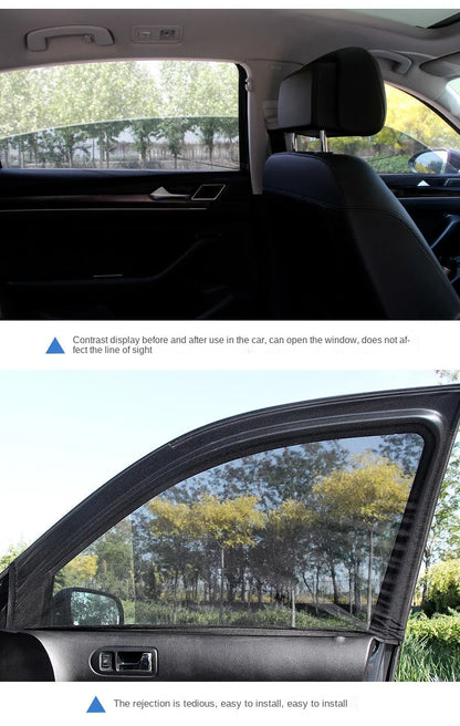 Car Rear Side Window Sunshade - 2pcs UV Mesh Mosquito Protection