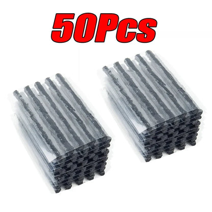 Car Tire Repair Tool Kit - 8 Piece Set with Rubber Strips