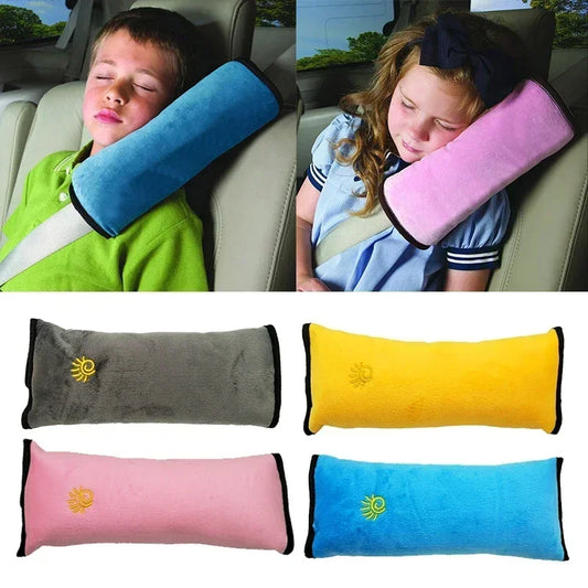 Car Seat Belt Pillow for Kids - Universal Shoulder Head Protector Plush Cover
