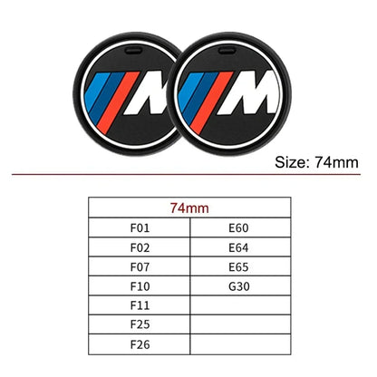 BMW Car Cup Mat 2PCS - Universal Cup Holder Coasters for X1/X2/X3/X4/X5/X6 1/2/3/4/5/6/7 Series