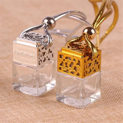 Car Air Freshener Perfume Bottle Pendant - Essential Oils Glass