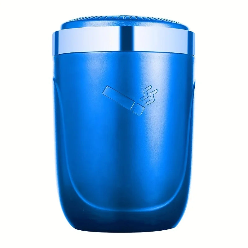 One-Click Car Ashtray with LED Light - Metal Lining & Splash Proof