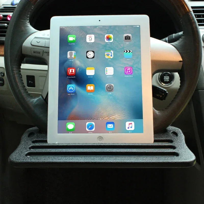 Portable Car Dining Table Steering Wheel Tray - Large Black
