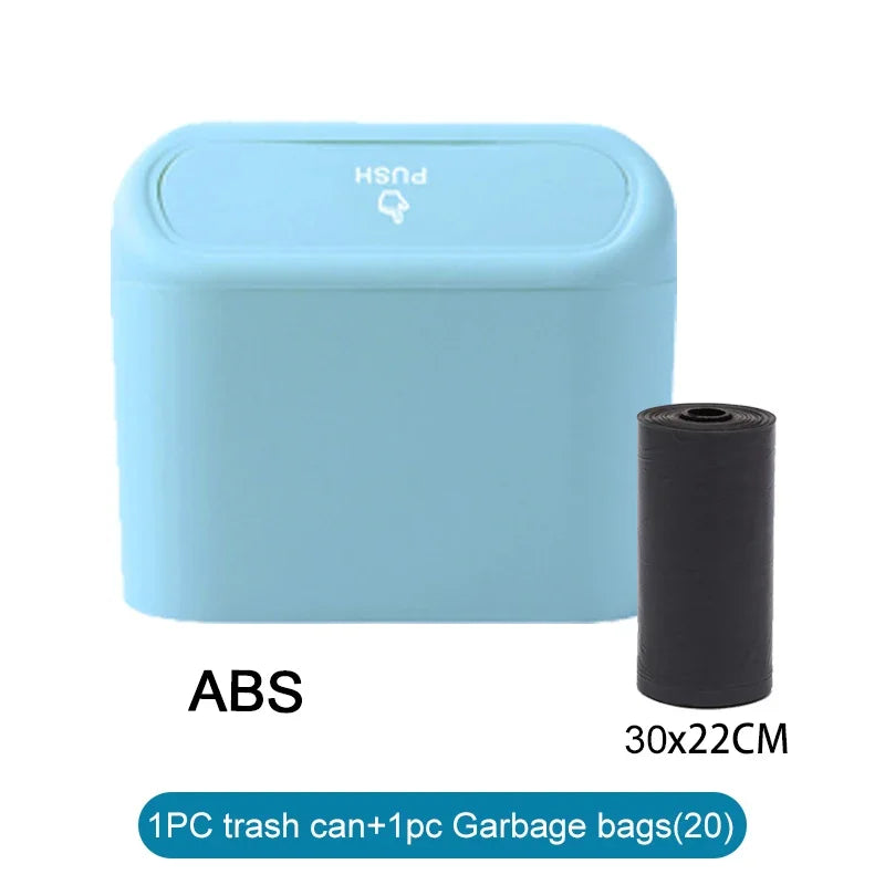 Car Trash Can with Lid - Leak-Proof Mini Waste Container with 300 Bags