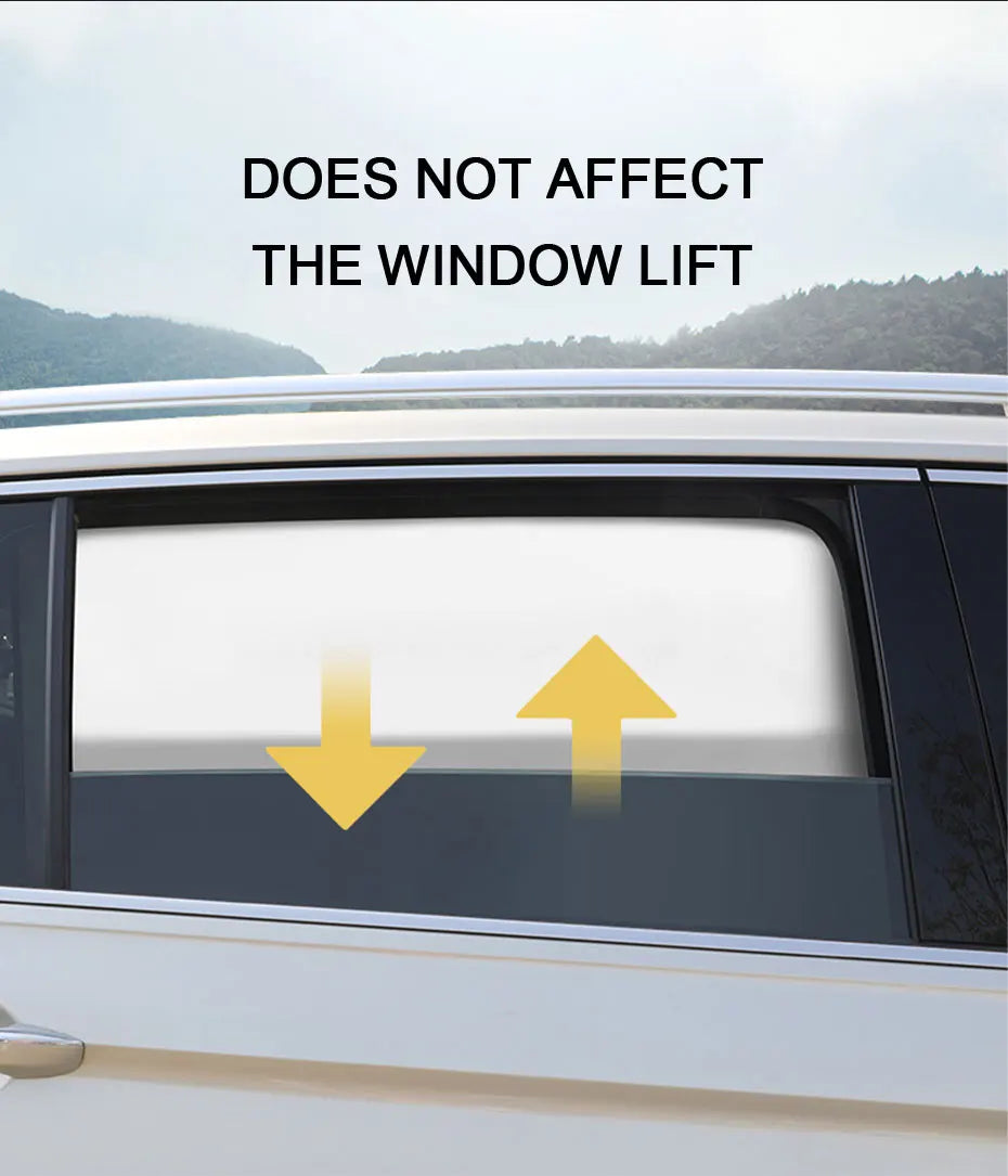 Car Side Window Sun Shade Curtains - Magnetic UV Protection 2pcs
