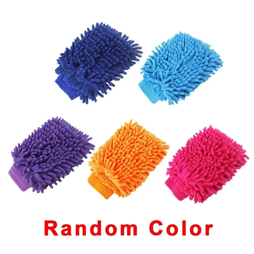 Premium Chenille Car Wash Gloves - Ultra-Soft Coral Fleece Microfiber Mitt for Scratch-Free Auto Detailing
