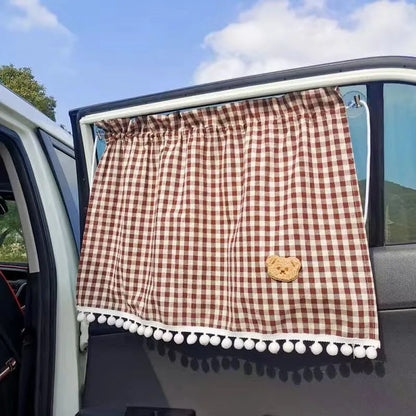 Car Sun Shade Curtains - Cute Cartoon Bear Window Sunshade