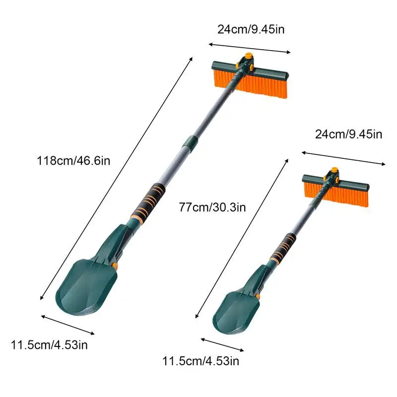 4-in-1 Car Snow Ice Scraper - Extensible Rotatable Multi-Function Tool