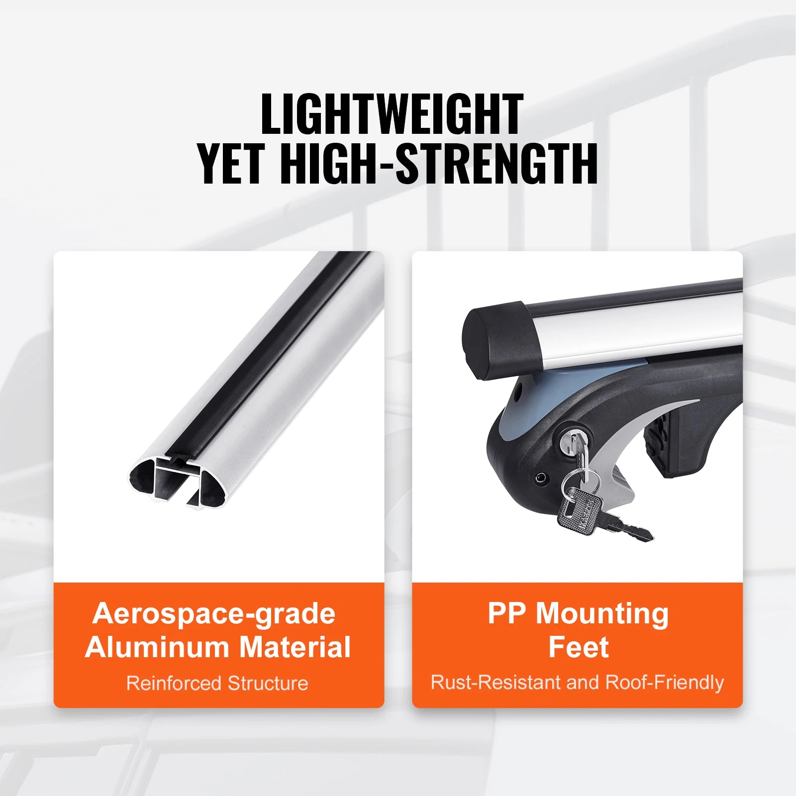 Lightweight yet high-strength product with aerospace-grade aluminum material and PP mounting feet on a white background.