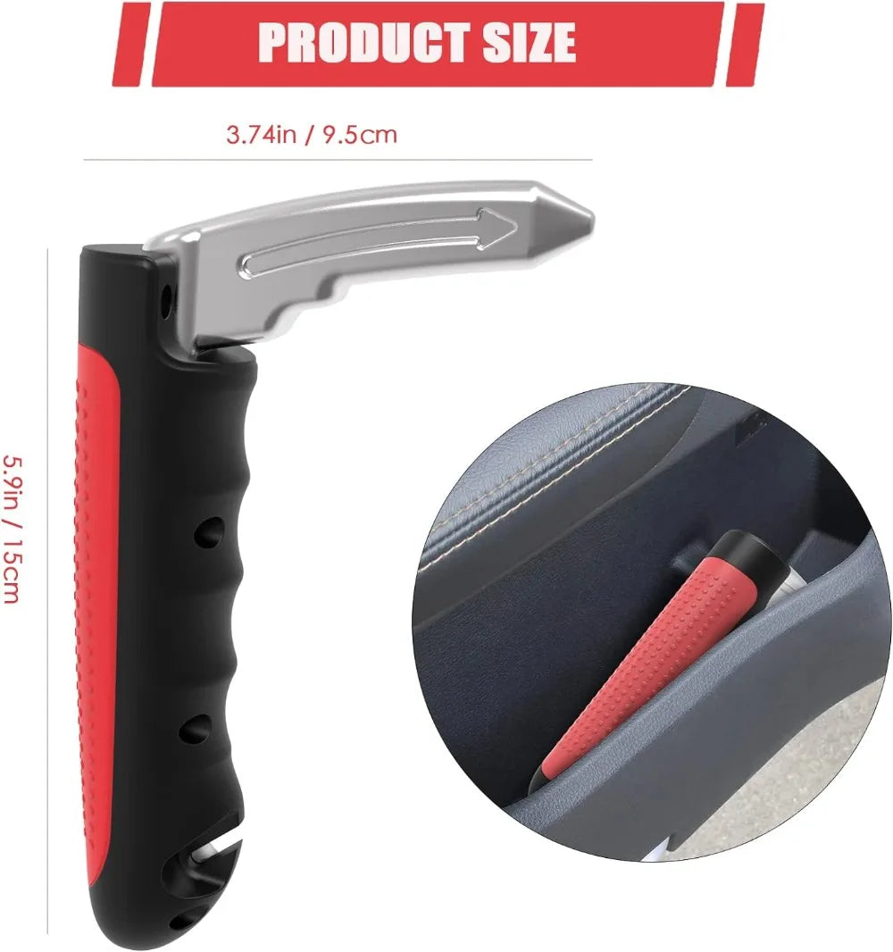 Car Door Assist Handle 2-in-1 - Multi-Function Window Breaker Support
