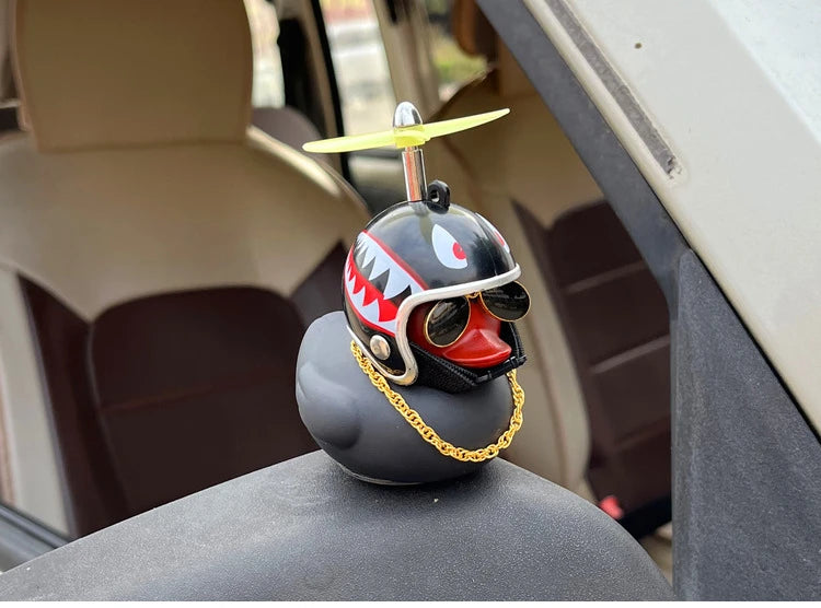 Car Duck Ornament Bicycle Horn - Squeeze Bell with Helmet Straps