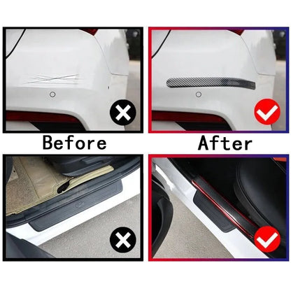 Car Door Sill Protector - Anti-Scratch Threshold Strip Carbon Fiber