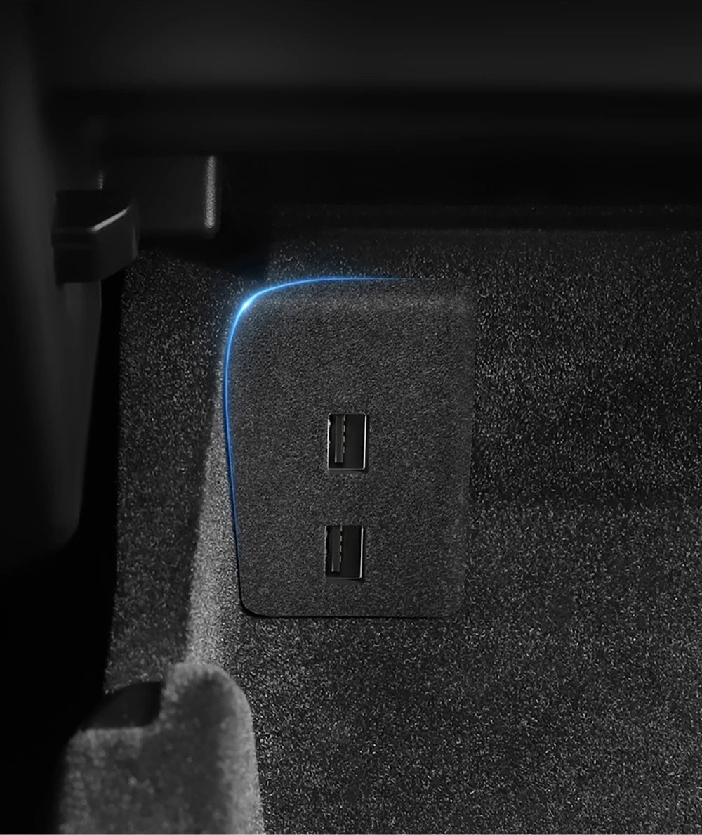 Tesla Model 3 Y Glove Box USB Hub - Highland Juniper Quick Charger 2021-2025