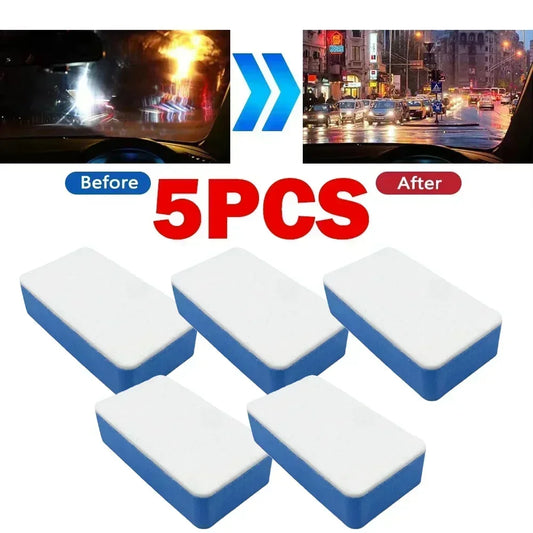 Car Glass Oil Film Cleaning Sponge - Windshield Polishing Kit