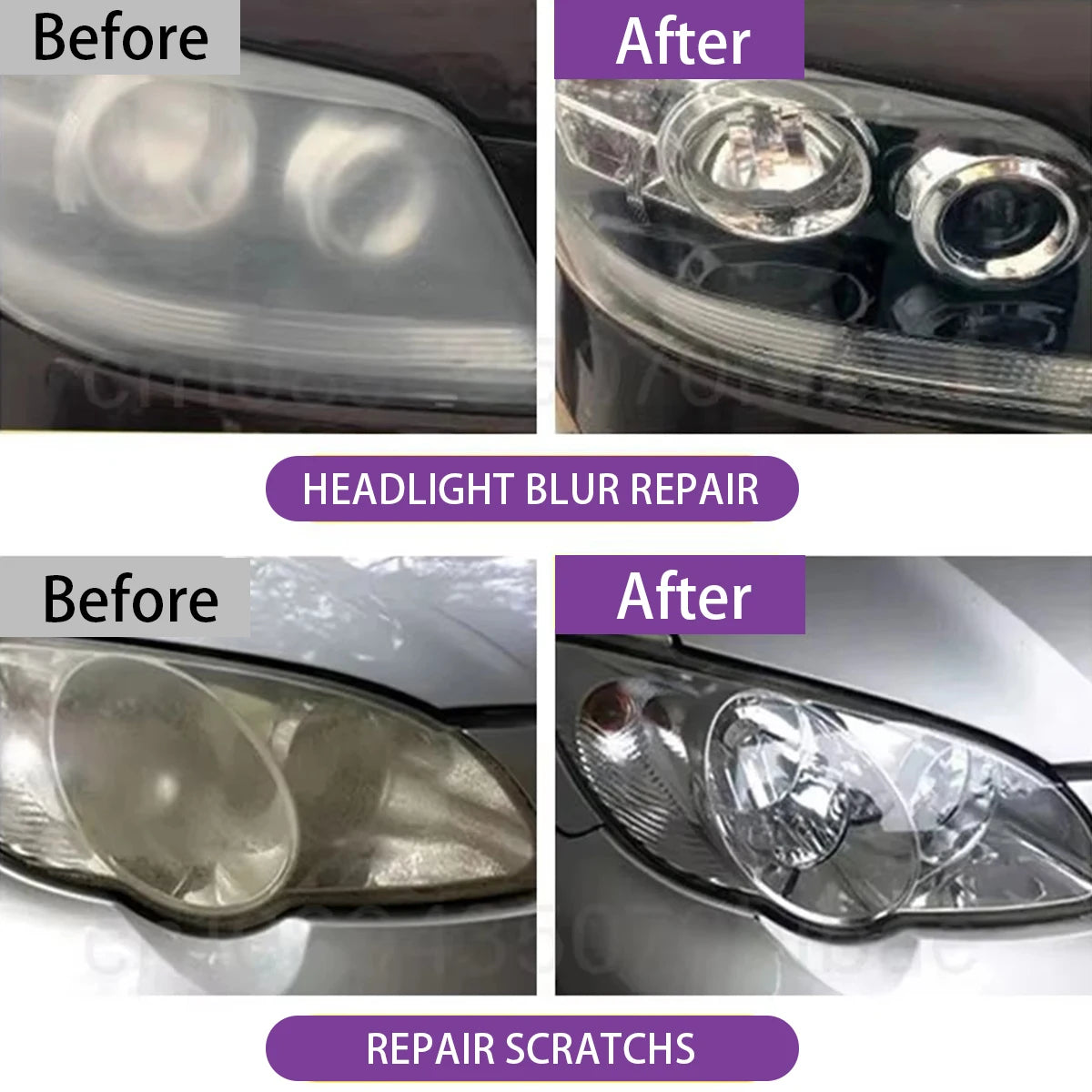 Professional Headlight Restoration Kit - Remove Oxidation & Polish Headlamps