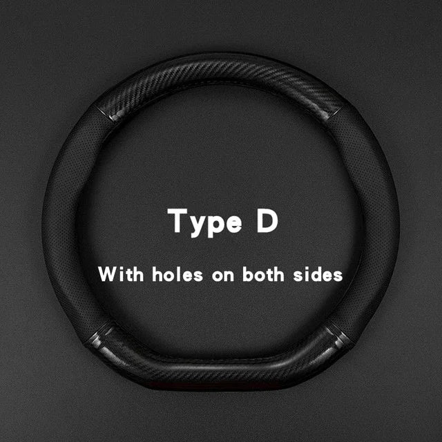 Universal Car Steering Wheel Cover - Carbon Fiber Leather Anti-Slip