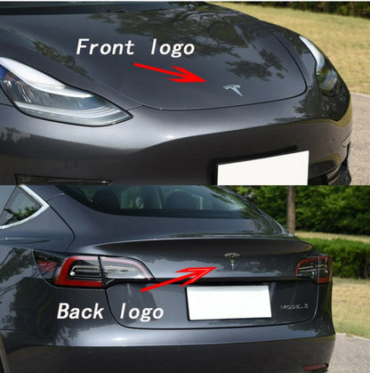Tesla Logo Badge - Front Hood & Rear Trunk Emblem for Model 3/Y