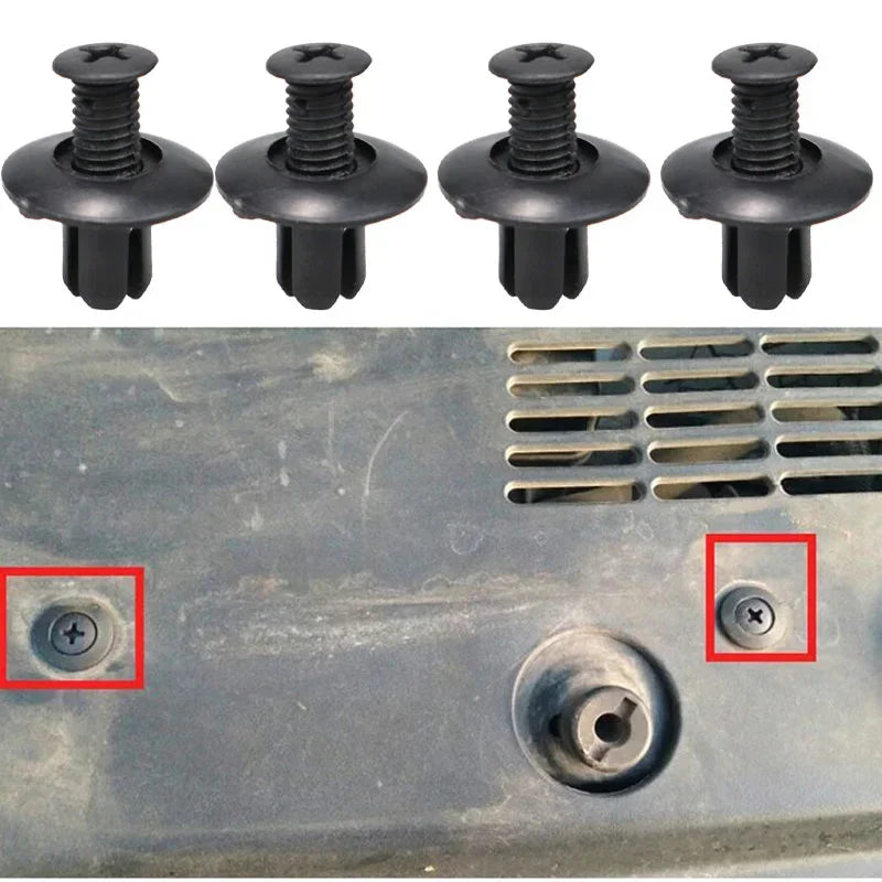 8mm Plastic Rivets Fasteners - Car Bumper Fender Clips 30PCS Black