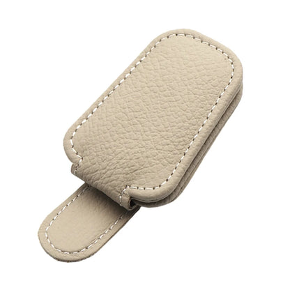 Premium Car Sunglasses Holder - Magnetic Sun Visor Clip with Leather Case for Eyeglasses & Cards