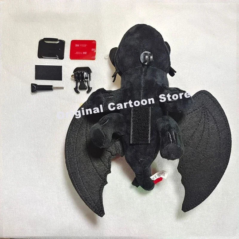 Black Flying Dragon Car Roof Toy - 20CM Plush Decoration Ornament