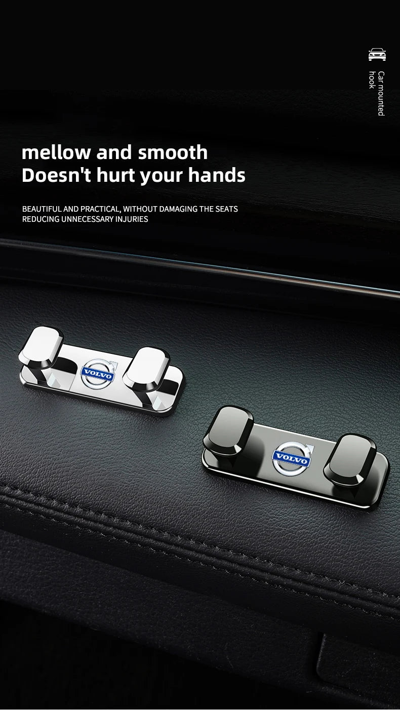 Volvo Car Interior Storage Hooks - Zinc Alloy Accessories for XC90 V90 V60