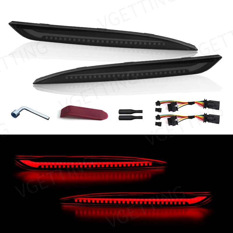 Tesla Model 3/Y Rear Bumper Reflector - Dynamic Turn Signal 2017-22 Black Shell B