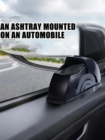 Car Ashtray with Lid - Convenient Ash Storage Container Black