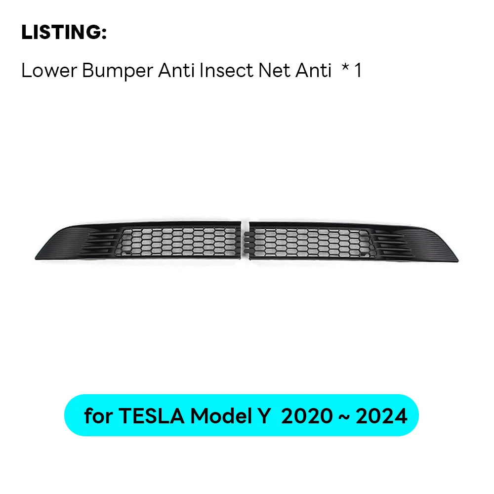 Tesla Model Y Bumper Grille Cover 2020-2025 Anti Insect Dust Protection Kit