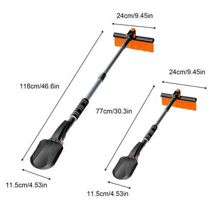 4-in-1 Car Snow Ice Scraper - Extensible Rotatable Multi-Function Tool