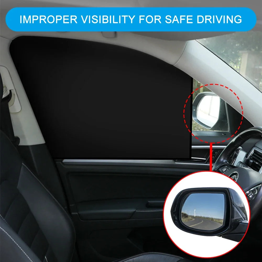 Magnetic Car Sunshade - UV Protection Window Curtains Double Sided