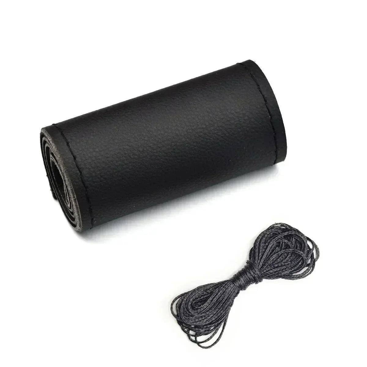 PU Leather Steering Wheel Cover - Braided Anti-Scratch Protection