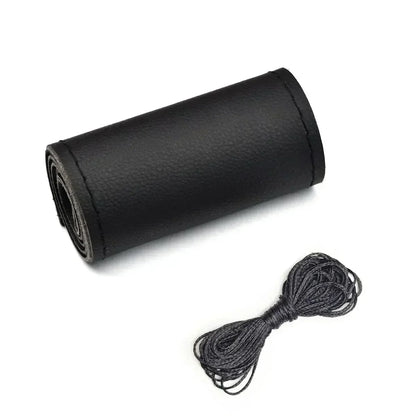 PU Leather Steering Wheel Cover - Braided Anti-Scratch Protection