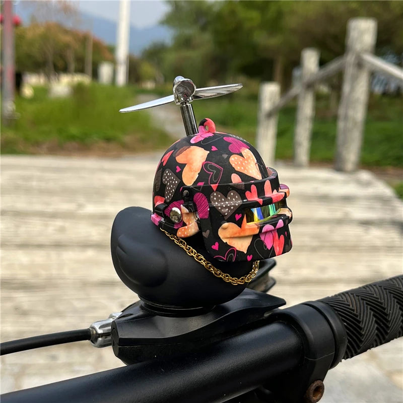 Car Duck Ornament Bicycle Horn - Squeeze Bell with Helmet Straps