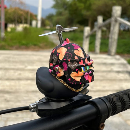 Car Duck Ornament Bicycle Horn - Squeeze Bell with Helmet Straps