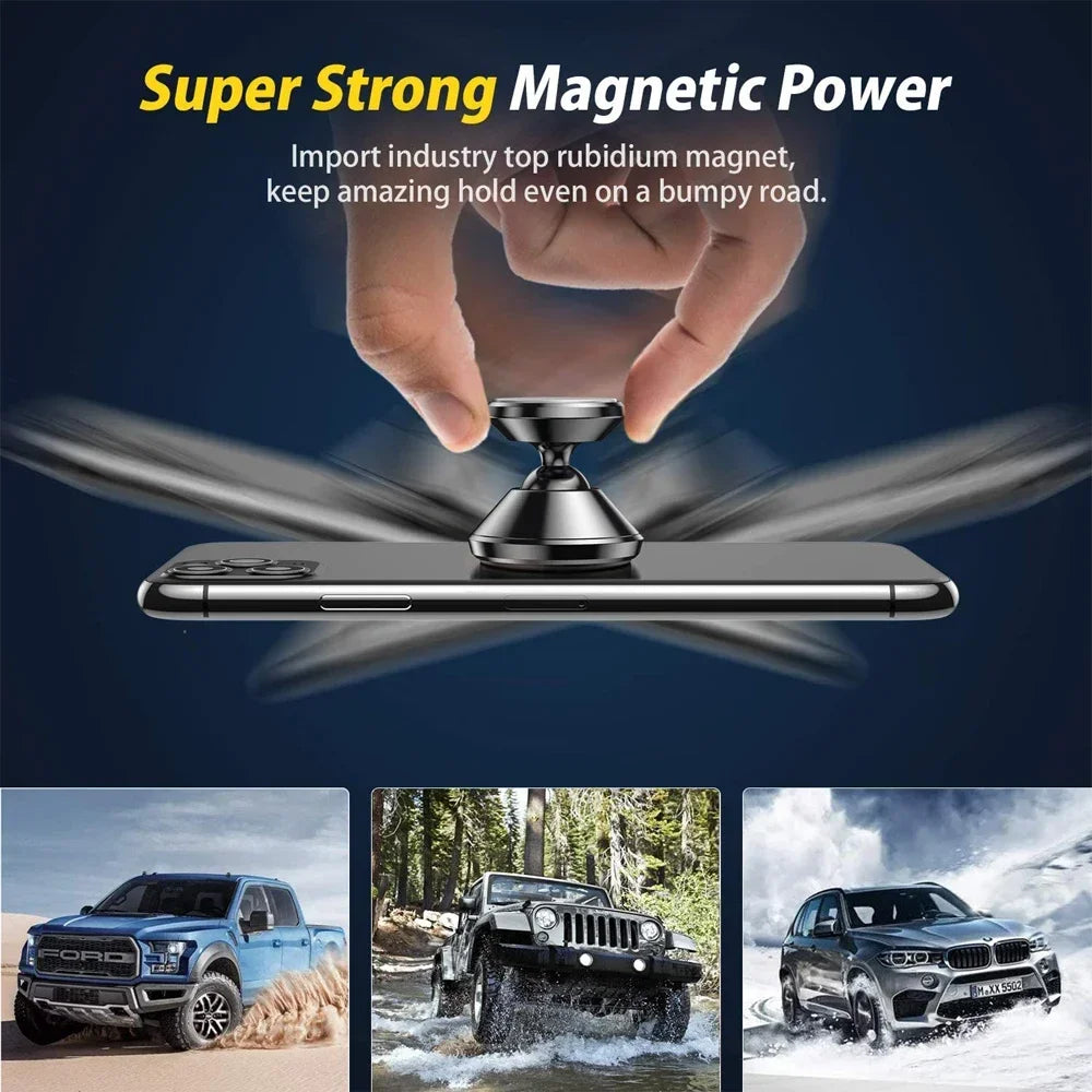 Magnetic Car Phone Holder - Universal Mount for iPhone Samsung GPS Support
