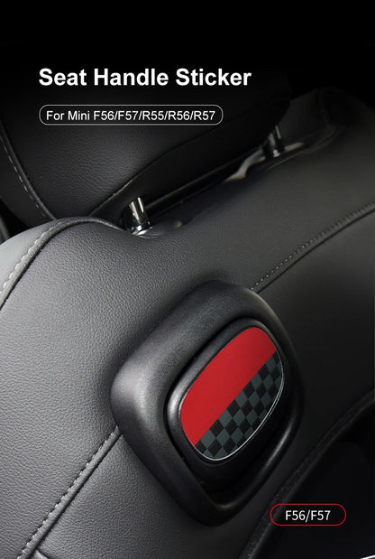 Mini Cooper Leather Rear Seat Handle Cover - R56 R55 F56 F57 Decal