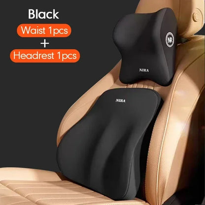 Memory Foam Car Headrest Lumbar Cushion - Universal Comfort Pillow
