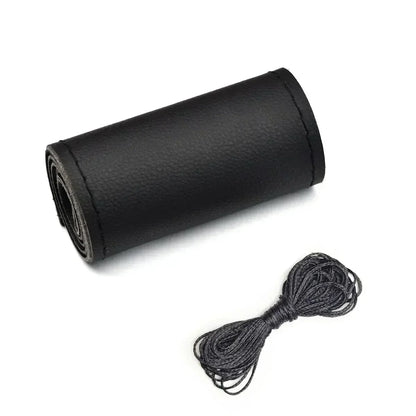 PU Leather Steering Wheel Cover - Braided Anti-Scratch Protection