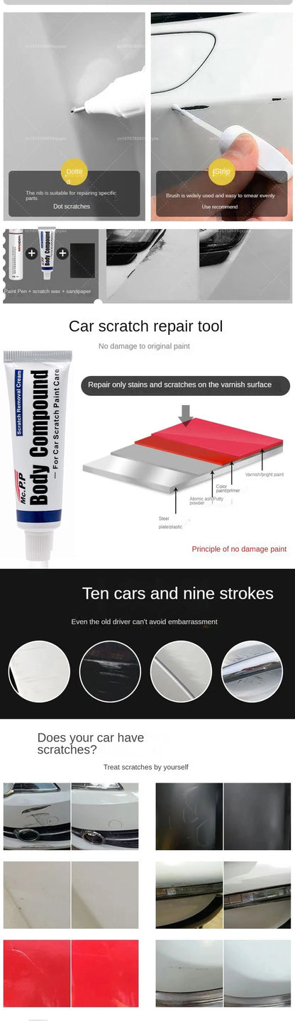 Tesla Paint Touch Up Pen Set - Pearl White & Deep Sea Blue Wheel Repair Kit