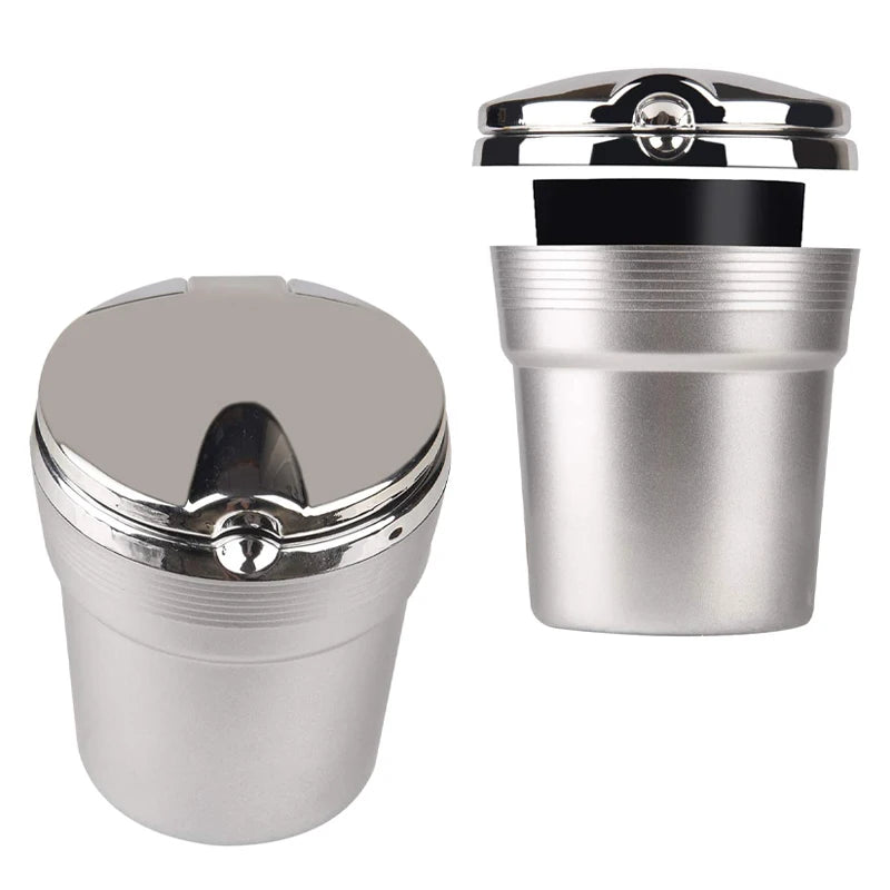 Car Ashtray & Garbage Can with LED Light - Multi-Function Cover