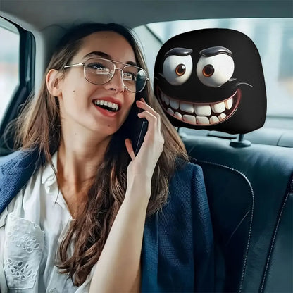 Smiley Face Car Pillowcase Set - Soft Decorative Cushion Covers