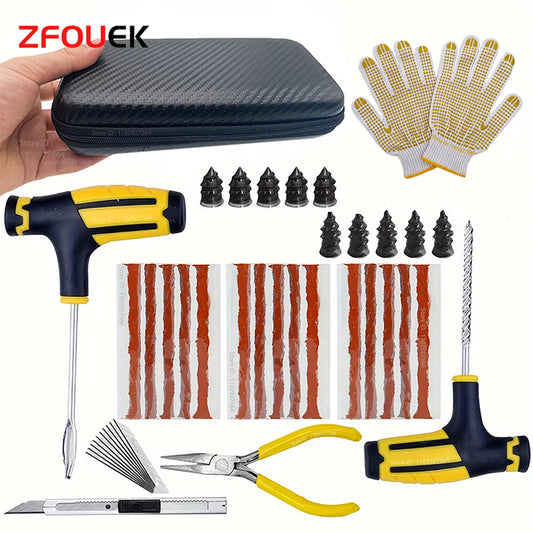 Car Tire Repair Kit 31PCS - Emergency Puncture Plug Tools with Glue