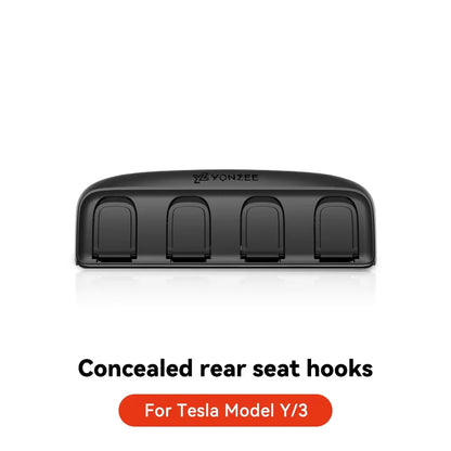 Tesla Foldable Car Seat Hooks - Heavy Duty 11lb Load Bearing Hangers Model 3/Y