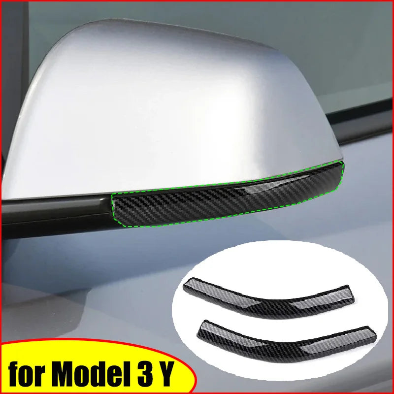 Tesla Model Y 3 Rearview Mirror Anti-Collision Strips - ABS Trim Cover