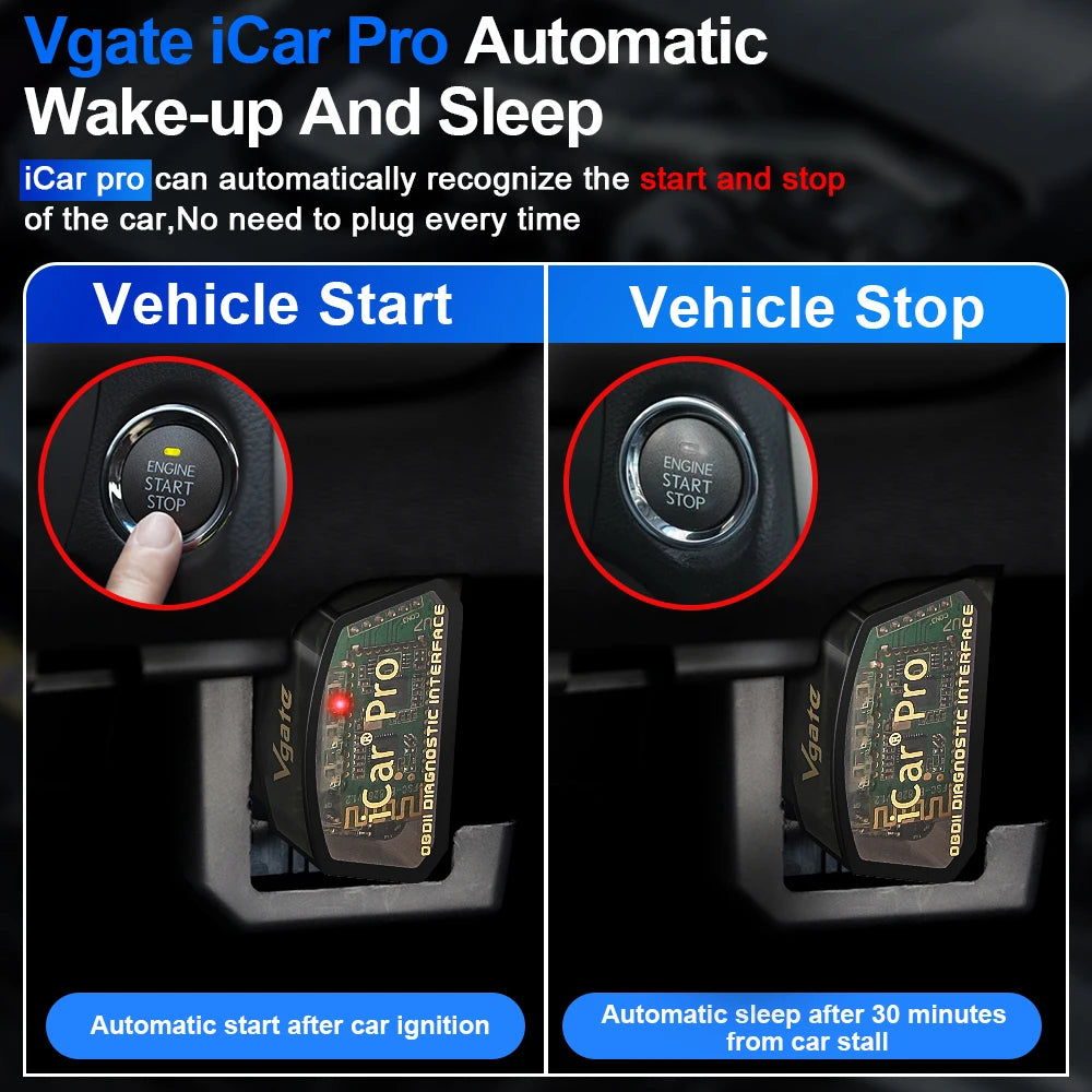 Vgate iCar Pro ELM327 V2.3 OBD2 WiFi Bluetooth Car Diagnostic Scanner