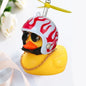 Car Duck with Helmet Wind Pendant - Yellow Duck Bike Accessory