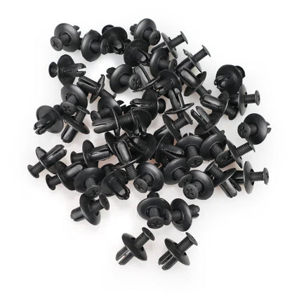 8mm Plastic Rivets Fasteners - Car Bumper Fender Clips 30PCS Black