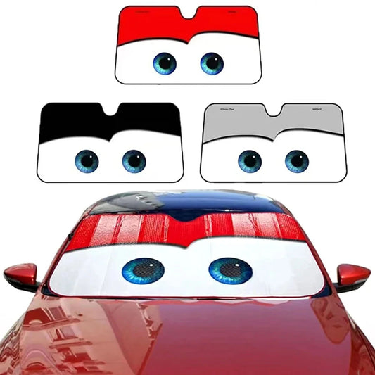 Car Windshield Sunshade with Eyes Design - Solar Protection Sun Visor